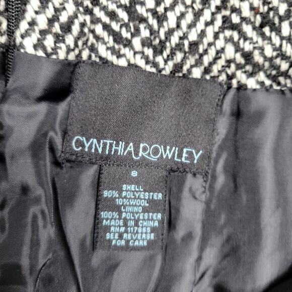 Cynthia Rowley Tweed Pencil Belted Slit Skirt 8 - Picture 3 of 6